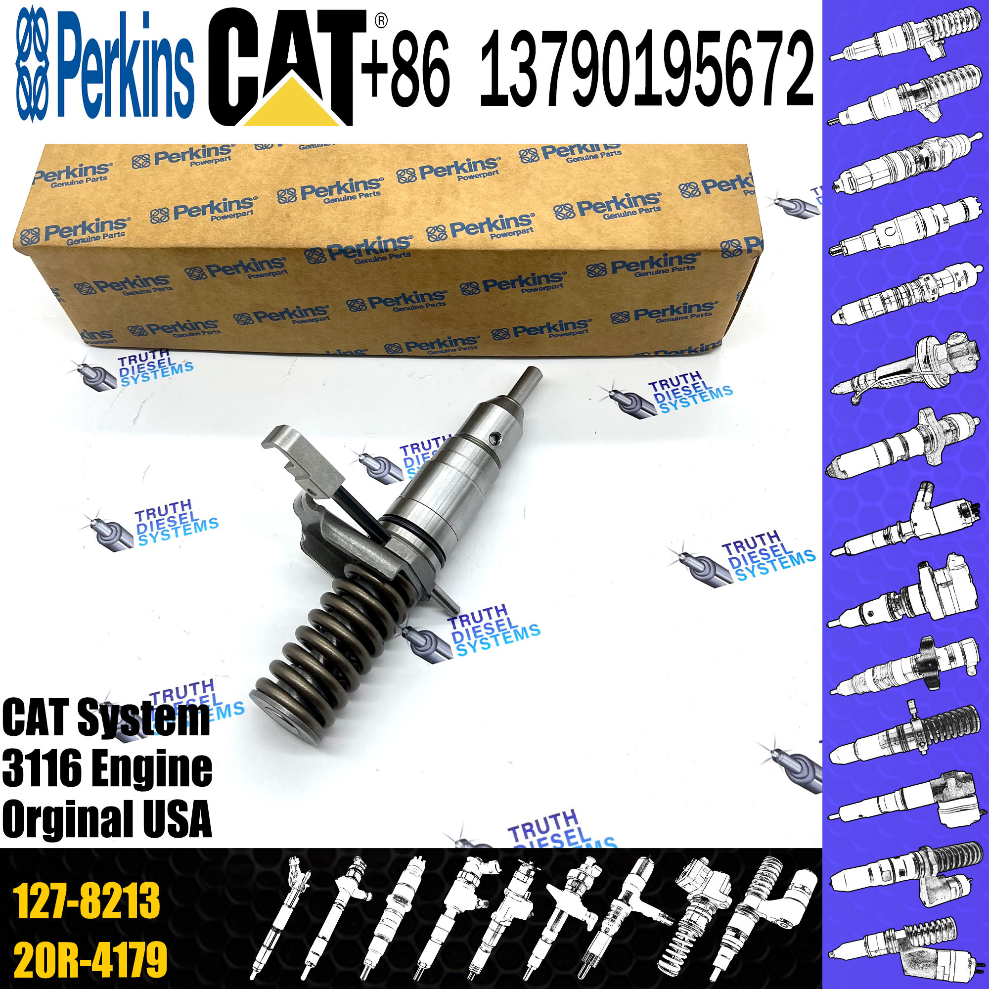 3116 3126 Diesel Fuel Injector 127-8213 1278213 Nozzle Fuel Injector For Caterpillar Diesel Engine