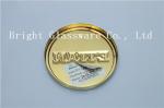 electroplating gold metal lids with emboss logo for candle holder