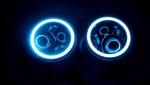 3700lm Jeep Wrangler Headlights , 7 Inch Round LED Headlights RGB Halo with