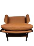 Custom made furniture of Armchair in Steel structure with Oak wood legs for
