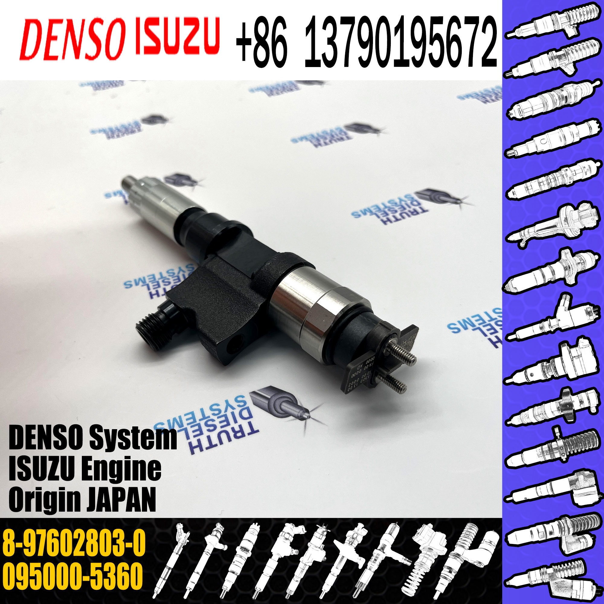 Original Common Rail Fuel Injector 095000-5360 095000-5361 8-97602803-0 8-97602803-1