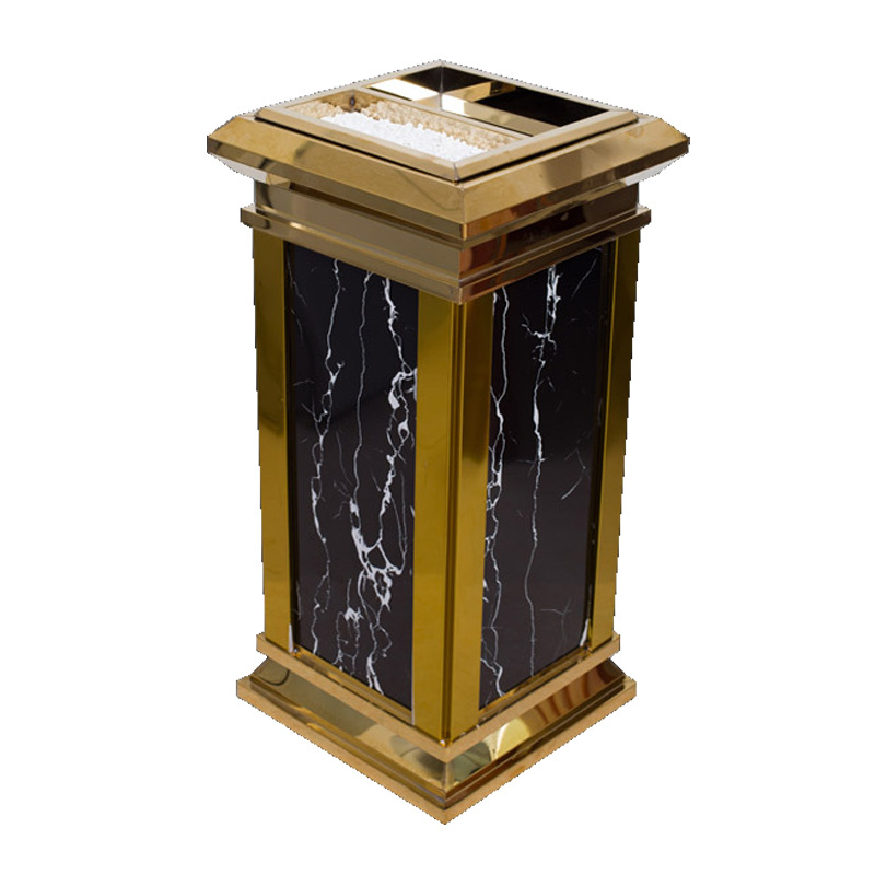 2024 the New Listed Lobby Bin Office High-grade Classical Royal Seat Ash Bucket Waste Bin Stainless Steel Hotel Trash Can