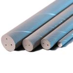 Solid Tungsten Carbide Material Three Spiral Hole Rods 30 Degree