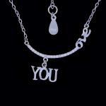 Real 925 Silver Cubic Zirconia Necklace Round Shape With Minimalist Style