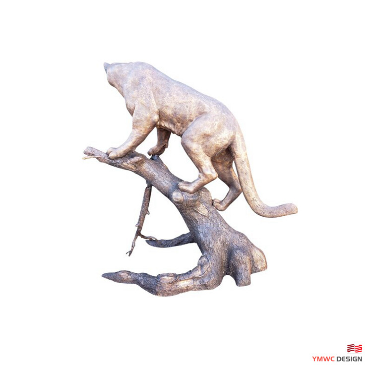 Hand-forged Bronze Leopard Statue Custom Color for Metal Animal Sculpture in Life-size