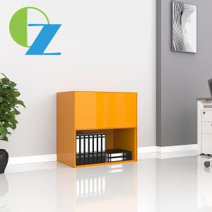 China 5MM Edge Open Shelf Steel Office Cupboard White Stain 2 Tier Cabinet bottom open factory