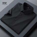 Printed Men's Classic Silk Bamboo Fiber Dress Shirts Non-iron Office Shirt