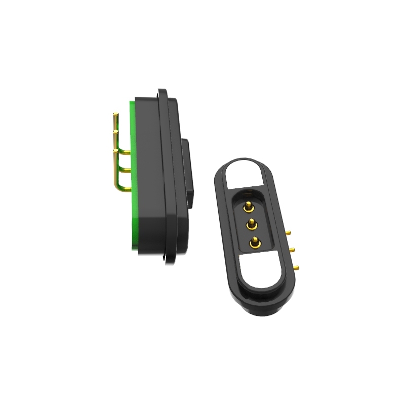 3pin 2.8mm pitch male and female right angle pogo pin pcb magnetic connector 