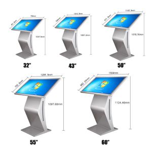 WIFI Inch Wide Touch Screen Kiosk Viewing Angle Free Standing