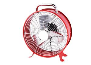 China Red Electric Retro Clock Fan With Carry Handle 2 Speed VED Plug CE CB factory