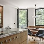 Manufacturer Customized Modern Flat Panel Modern Designs Wood Veneer Kitchen