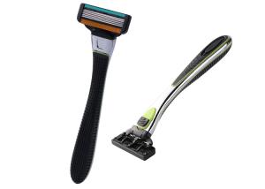 China High Polished Five Blade Razor With Chrome Coated Handle L - Shaped Black factory