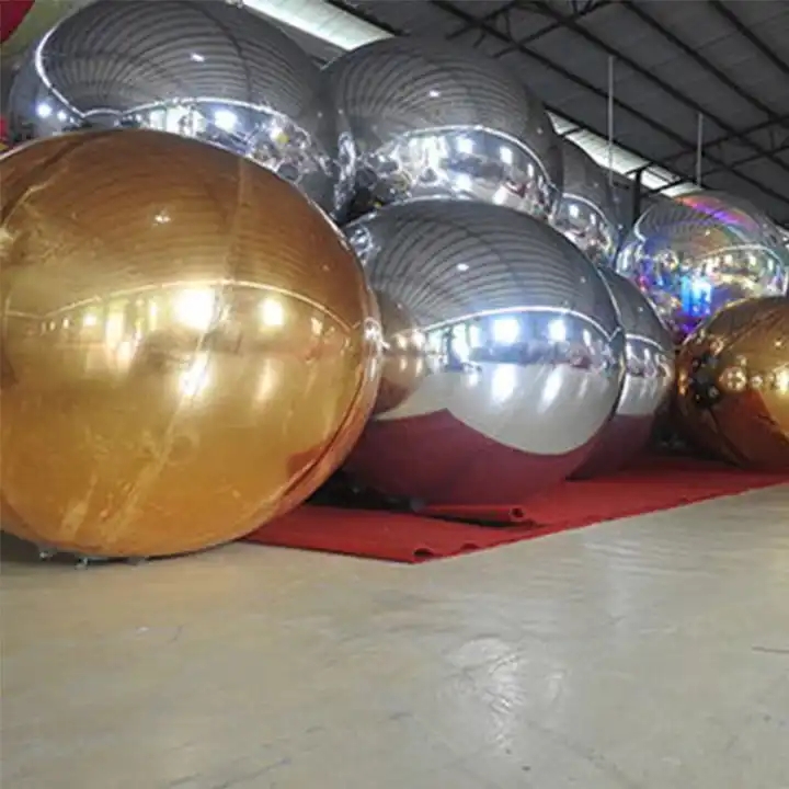 Home Decoration 100CM Laser Silver PVC Ball Hanging Material Clear Christmas Disco Mirror Balls