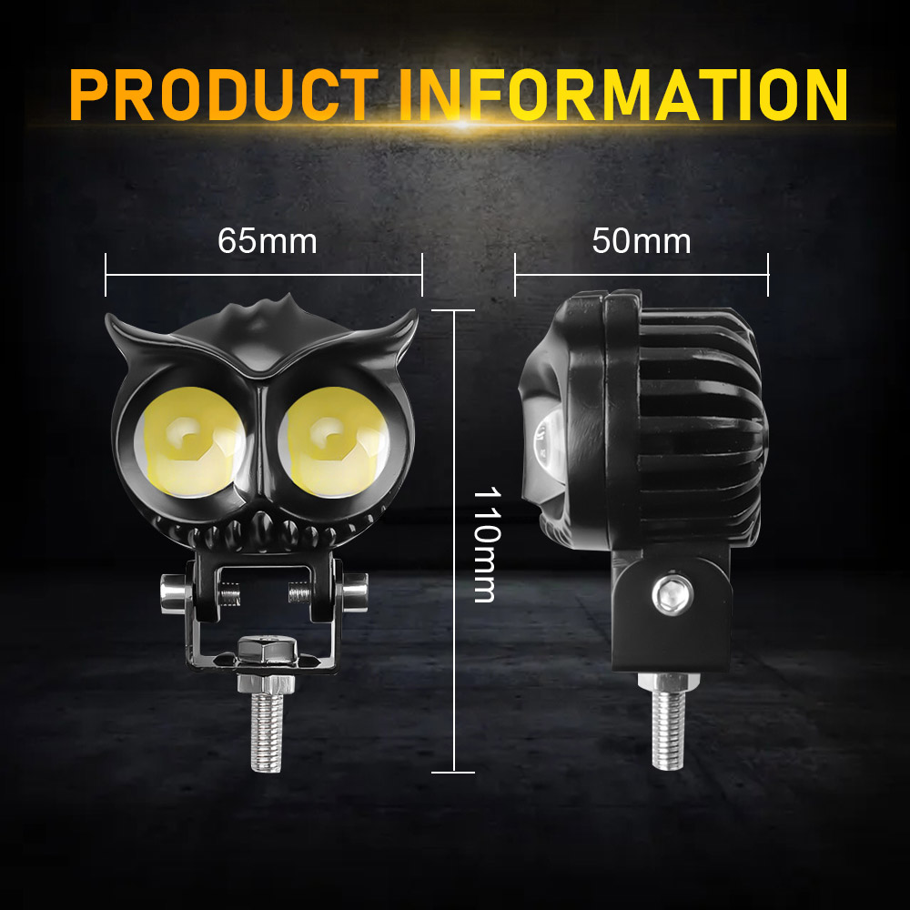 2 LED Owl Yellow White Flash Color MINI Projector Light For Motorcycle