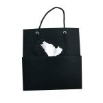 Promotion 350g White Card Paper Bag With Handle Black Handbag Custom Logo