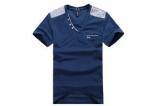 Summer V-neck Men's Printed T - Shirt Cotton Short Sleeve Business Outdoor