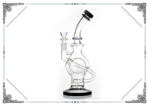China Ball Recycle Bong 9'' Glass Smoking Pipes 14.4mm Joint Size Clear Color factory