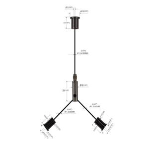 China LED Panel Light Cable Hanging Kit Brass Plated Black Y-Fits YW86034 factory