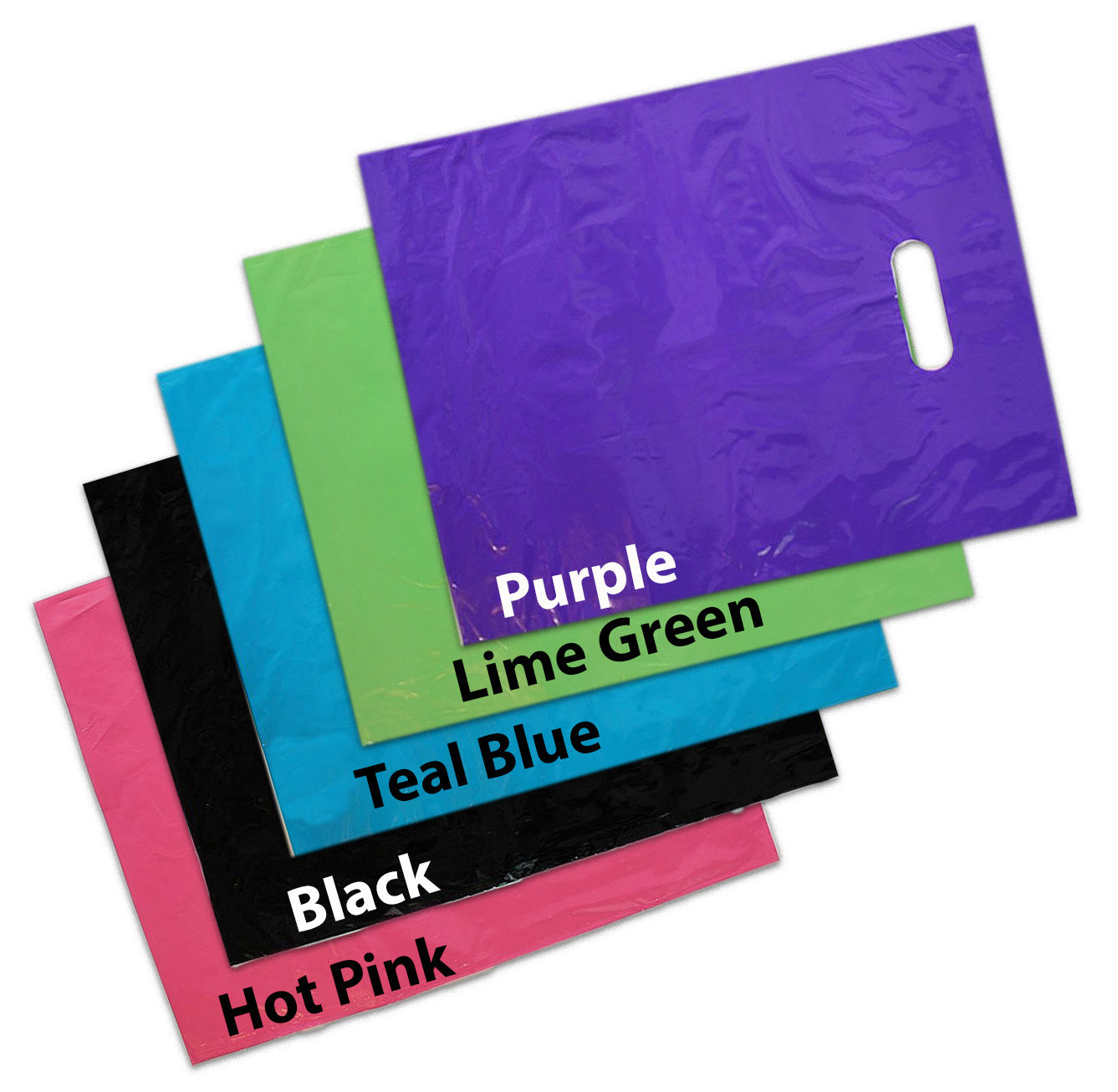 Printed Die Cut Shopping Bags , Die Cut Handle Plastic Bags For Gift