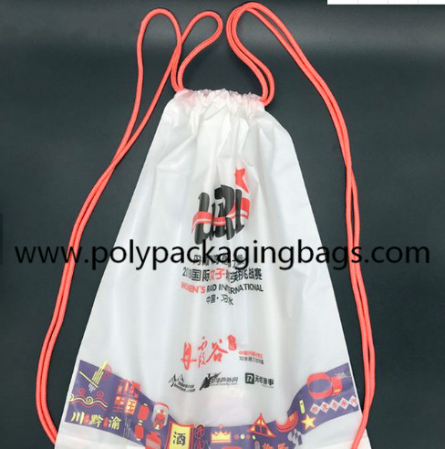 China 7mm Cotton Rope CPE LDPE Plastic Drawstring Backpack factory
