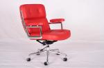 Genuine Leather Red Conference Room Chairs , Modern Office Chair With Wheels
