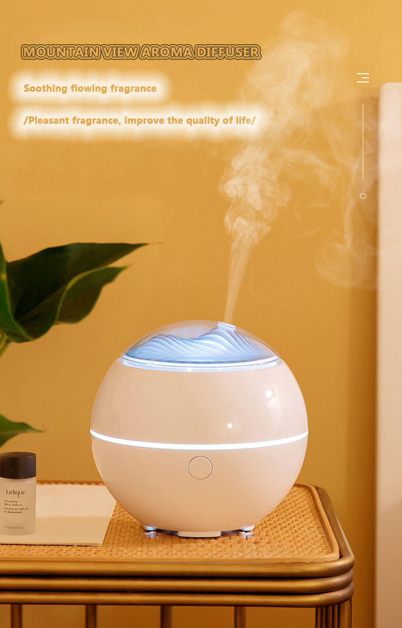 100ML Plastic Aroma Diffuser 7 Color Lights Portable Mini USB Mountain View Diffuser