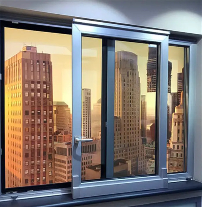 Black Aluminium Double Glazed Glass Sliding Windows With High Wind Pressure Resistance