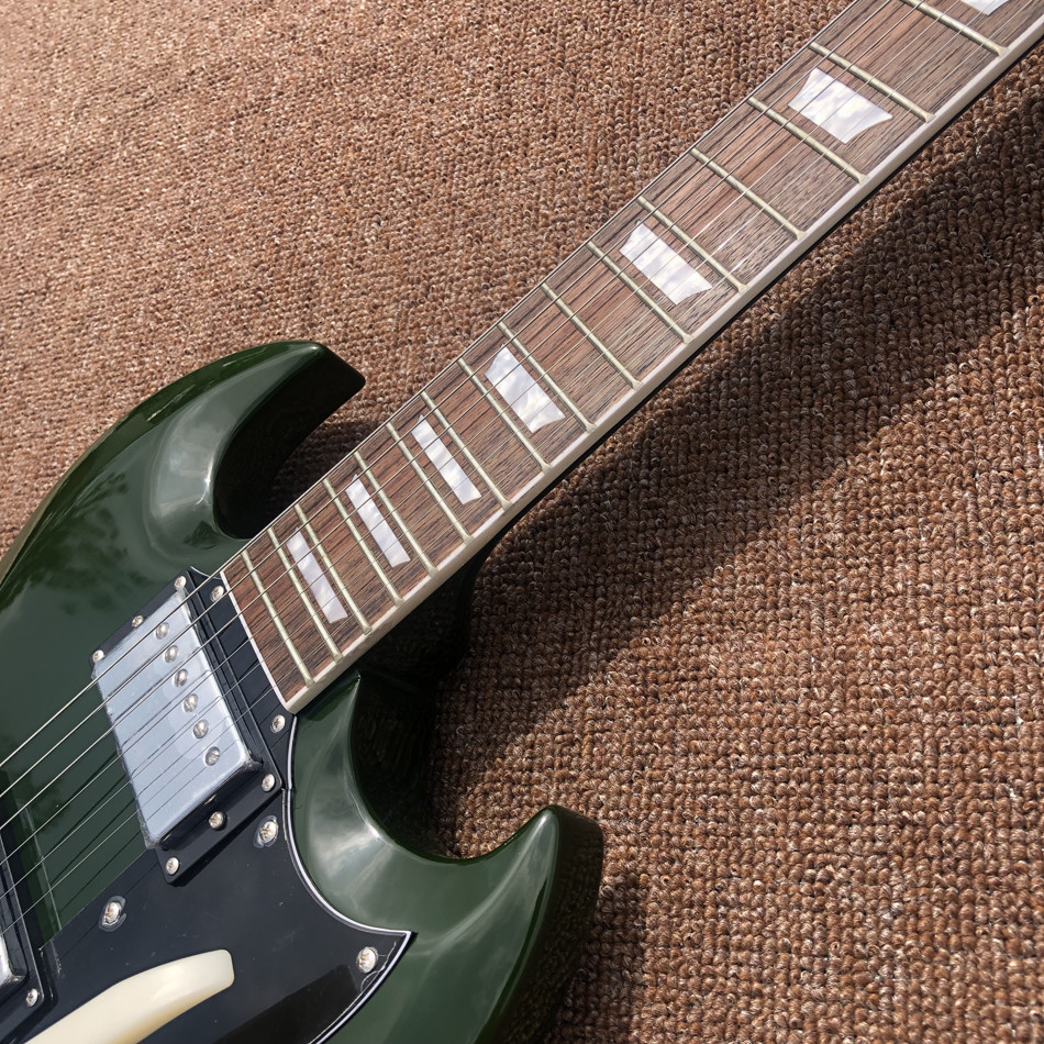 Custom SG Electric Guitar G400 Deep Army Green Rosewood Fingerboard Bigsby Tremolo