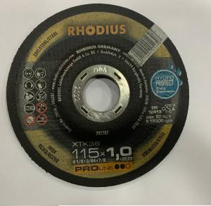 China RHODIUS 115mm 125mm 180mm Abrasive Cutting Discs WA Material Black Color factory