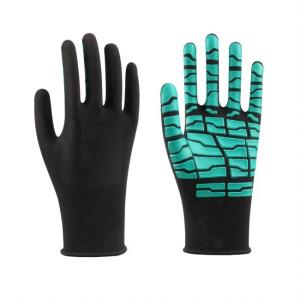China L XL XXL Polyester Rubber Dipped Gloves Latex Coated Gloves 13 Gauge factory