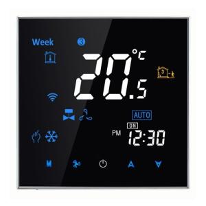 China Touch Screen Programmable Fan Coil Thermostat , Wireless Fan Coil Thermostat factory