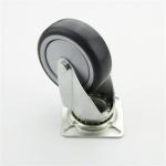 JY TPR 3 Inch Swivel Caster Wheels Light Flat Plate With Hole Top