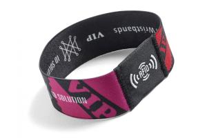 China Elastic Rope 125khz Rfid Wristband Waterproof Protection With RFID Coin Card Inside factory