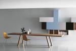 Solid Wooden Minimo Modern Dining Room Tables Rectangle Black Colors