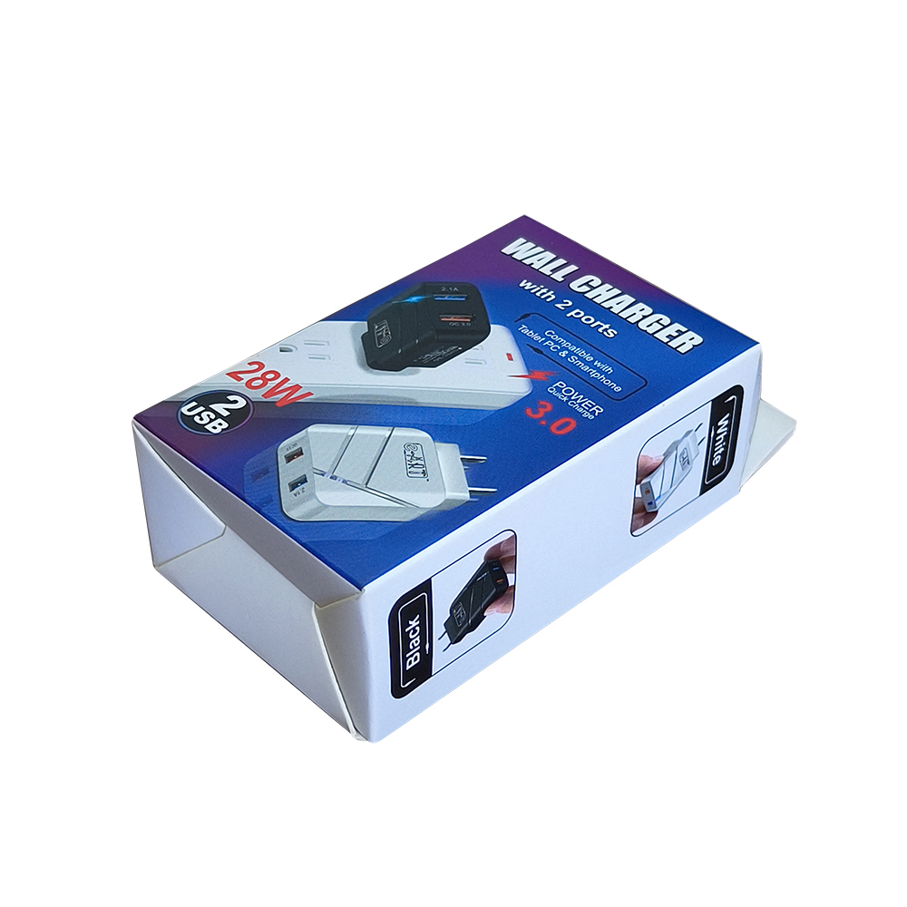 Fast Charger Quick Charger Packing Paper Box , Ivory Board Packaging Gift Boxes With Hook