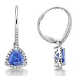 925 Sterling Silver Solitaire Blue Tanzanite Earrings Jewelry CZ Tiny Classic