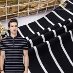 100 Cotton T Shirt Fabric Striped Soft Material 175gsm For Home Textiles