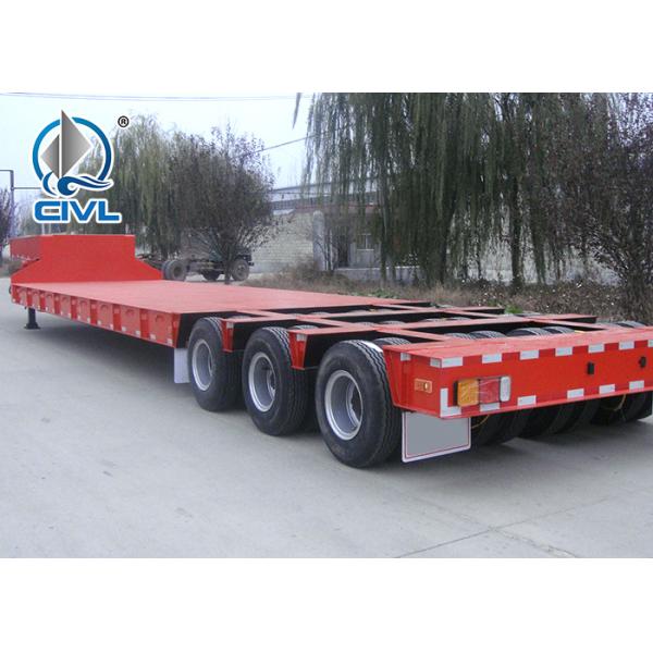 40 Feet Flatbed Semi Trailer Trucks 3 Axles Container Carrying Heavy Equipment Trailer