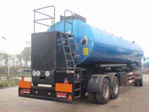 China Blue Solid Hot Asphalt Trailer French Style Energy Saving Direct Heating factory