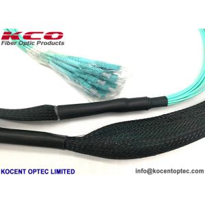 MTP MPO Fiber Optic Trunk Cable MPO 12LC OM3 OM4 With Pulling Eye