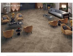 China ISO 10mm Vitrified Porcelain Floor Tiles Matt Glazed Brown Grey Marble 600x1200mm factory