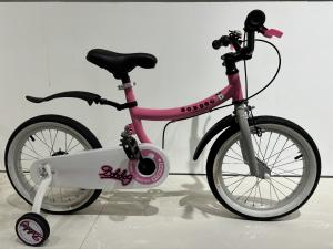 China Pink 1 Speed Hard Carbon Steel Frame Childrens Training Wheel Bikes For Little Girls factory