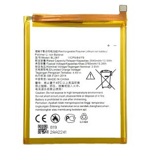 China High capacity and performance BL287 battery for Lenovo K9 Note 2018 Black mobile phone factory