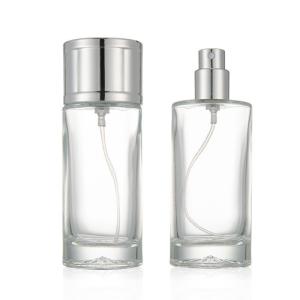 China 50ml Perfume Spray Pump Round Clear Glass Perfume Bottle factory