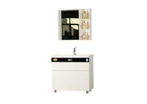 China Free Standing Bathroom Vanity Cabinets White Color Appearance With Mirror factory