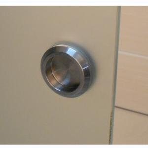 China Sliding Tempered Glass Door With CNC Extra Polished Round Hole factory