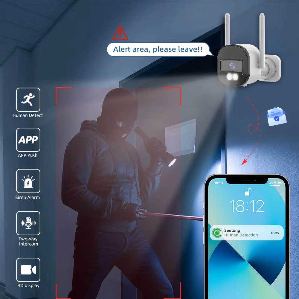 CCTV Mini WiFi Camera Night Vision Dual Light CCTV Home Support NVR Waterproof Wifi Camera
