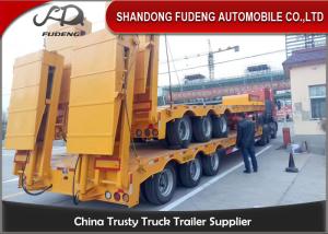 China 80 ton Gooseneck low loader Low Bed Tractor truck trailer sale Hydraulic ramp factory