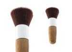 Shorted Flat Top Synthetic Hair Face Buffer Brush With Sliver Bamboo