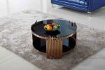 Modern Luxury Stylish Tea Table Gold Round Coffee Table Set Living Room